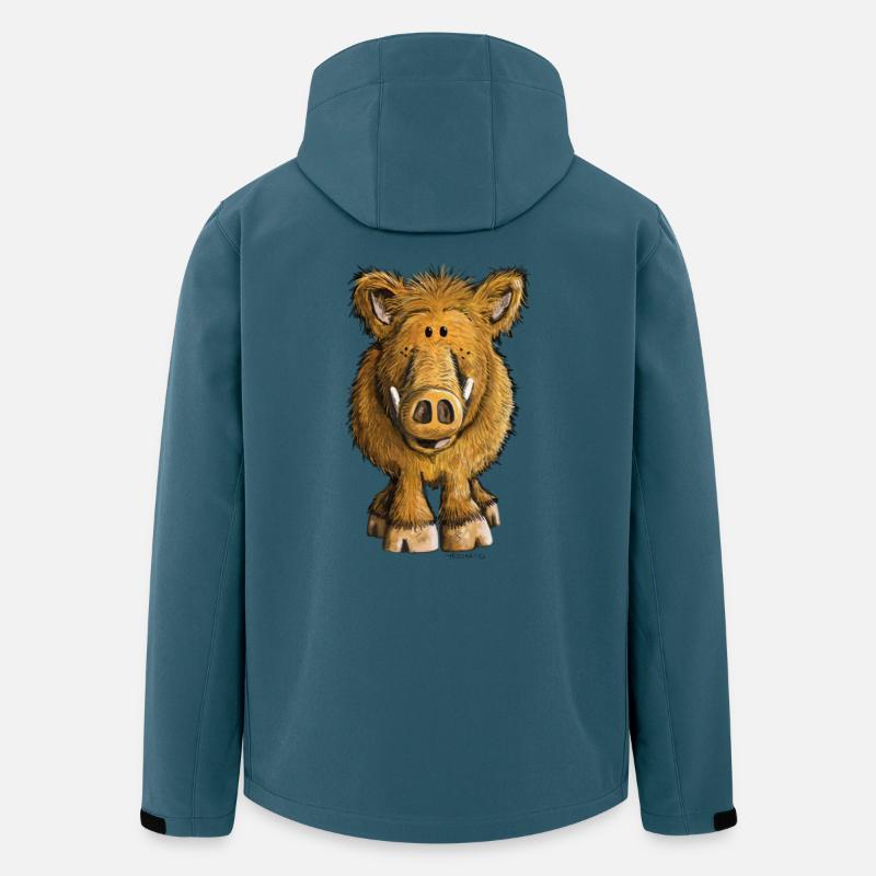Wildsau - Recycelte Männer Softshell-Jacke von Stanley/Stella - Dunkles Petrol