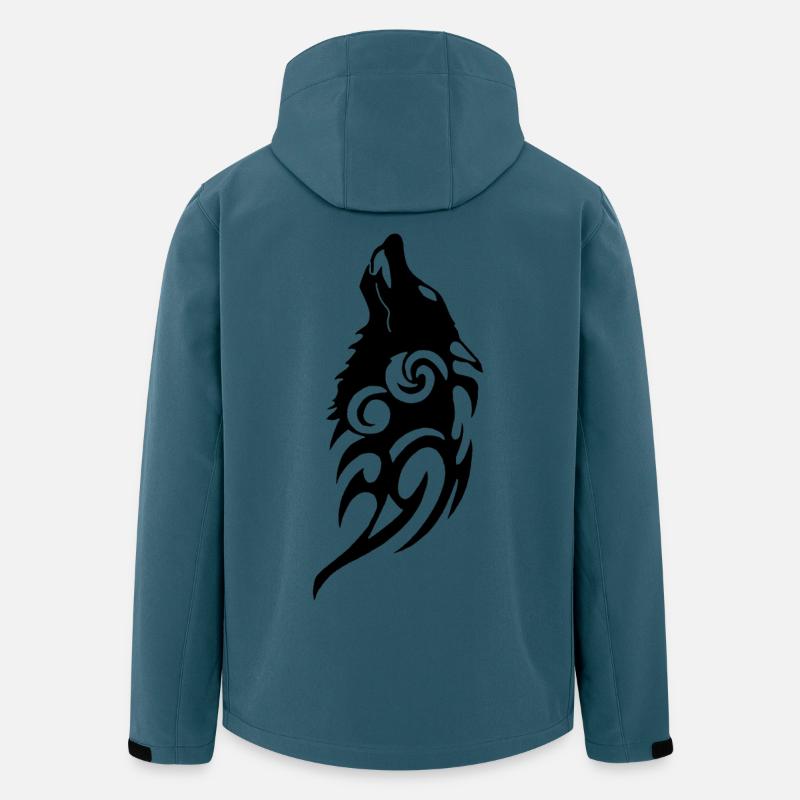 Schwarzer Wolf: Geist des Waldes - Recycelte Männer Softshell-Jacke von Stanley/Stella - Dunkles Petrol