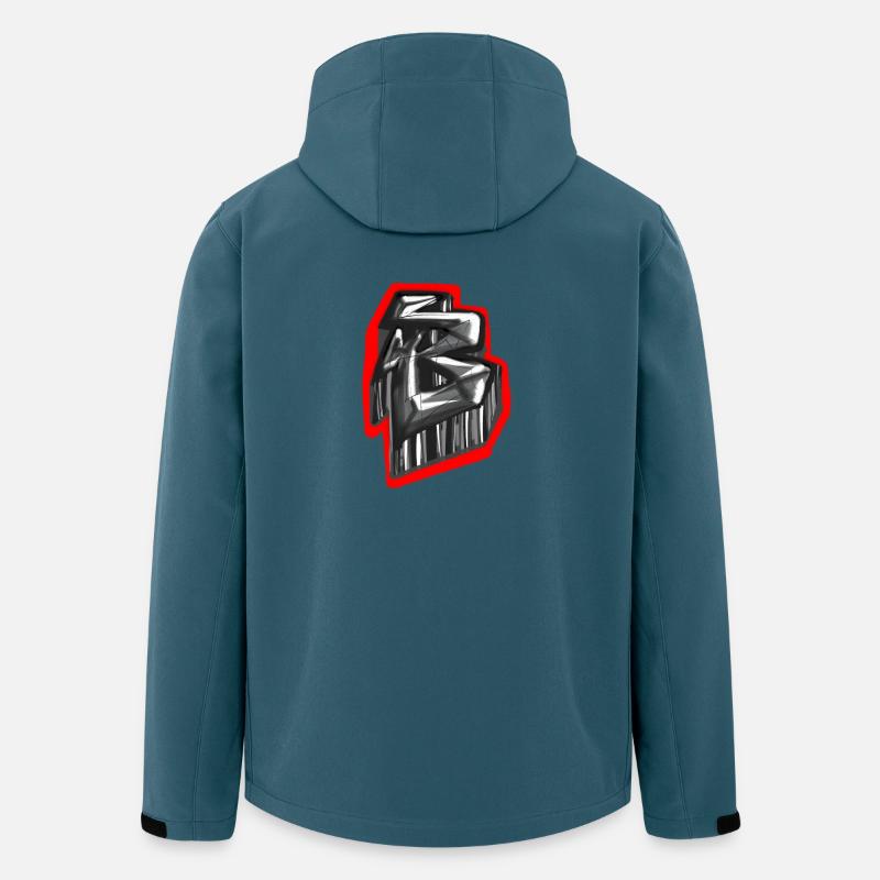 Monochromes Glyphen-Graffiti - Recycelte Männer Softshell-Jacke von Stanley/Stella - Dunkles Petrol