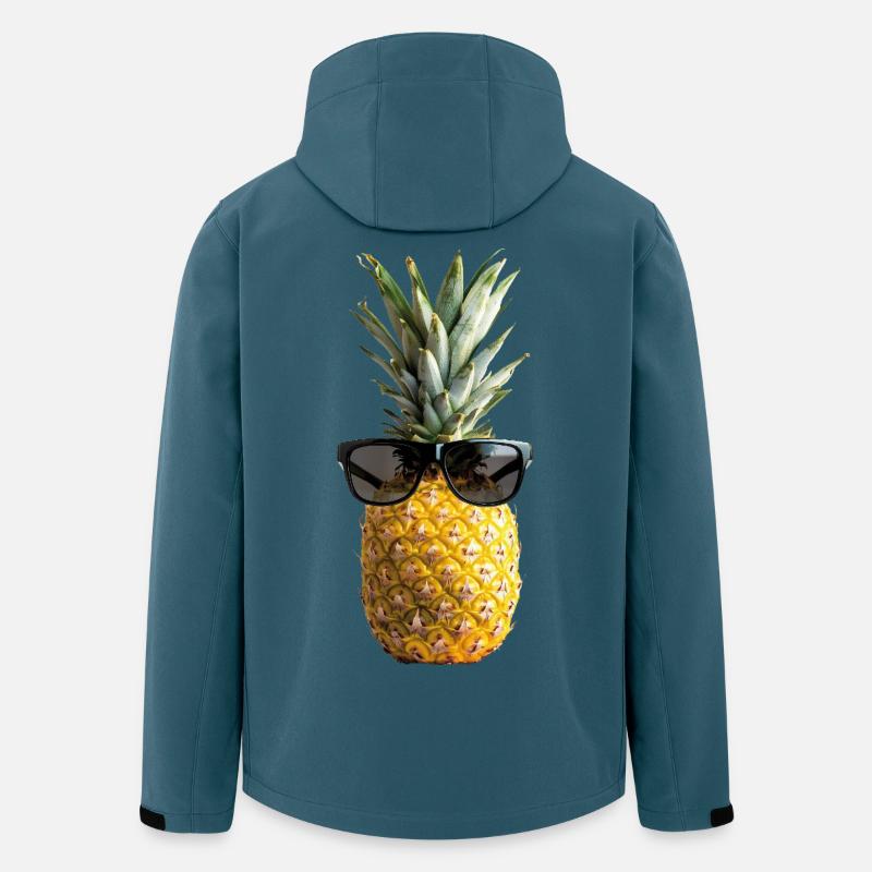 Ananans mit Sonnenbrille - Recycelte Männer Softshell-Jacke von Stanley/Stella - Dunkles Petrol