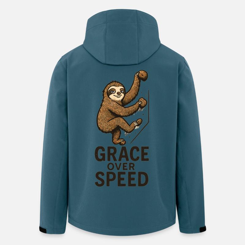 Bouldern Motivation – Grace Over Speed Geschenk - Recycelte Männer Softshell-Jacke von Stanley/Stella - Dunkles Petrol