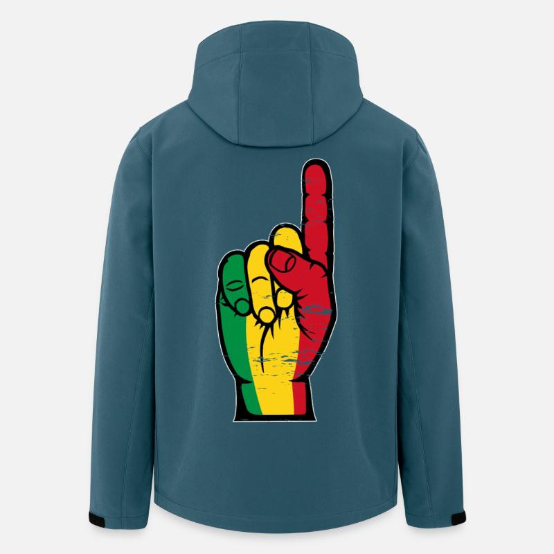 Drapeau du Mali numéro 1 utilisé - Veste softshell homme en polyester recyclé Stanley/Stella - bleu pétrole foncé