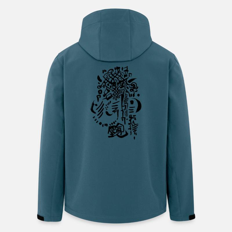 Design abstrait de chemise - Veste softshell homme en polyester recyclé Stanley/Stella - bleu pétrole foncé