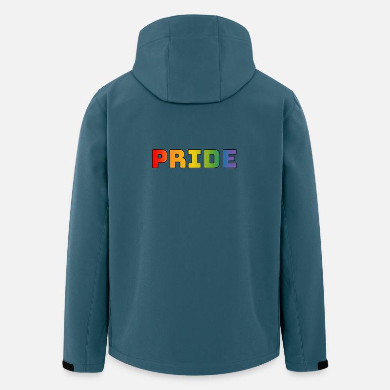 rainbow pride LGBT LGBTQI queer - Veste softshell homme en polyester recyclé Stanley/Stella - bleu pétrole foncé