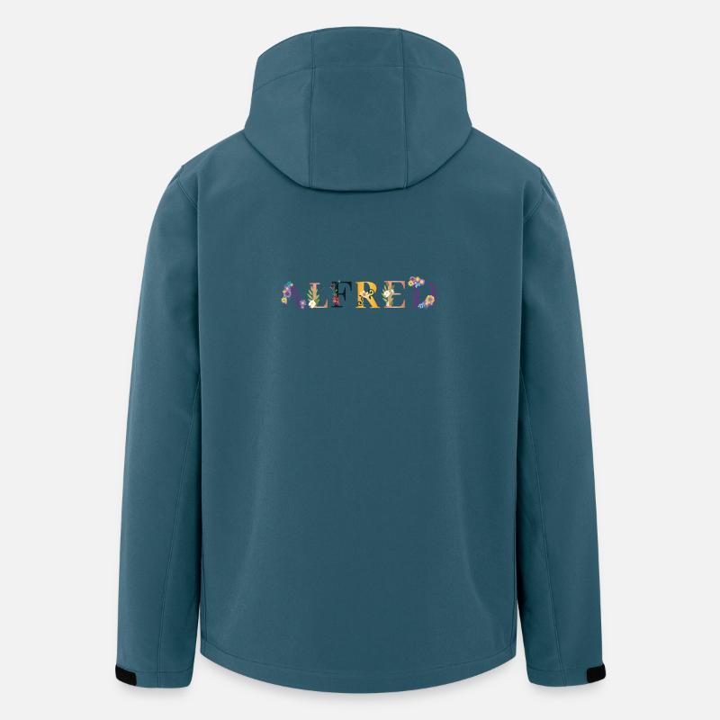 ALFRED Name mit Blumen geschmückt - Recycelte Männer Softshell-Jacke von Stanley/Stella - Dunkles Petrol