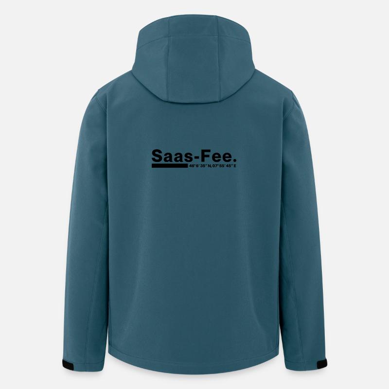 Coordonnées Saas-Fee Valais, Suisse - Veste softshell homme en polyester recyclé Stanley/Stella - bleu pétrole foncé