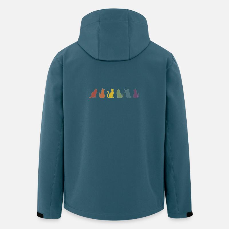 Bunte Pride Katzen Silhouetten  - Recycelte Männer Softshell-Jacke von Stanley/Stella - Dunkles Petrol