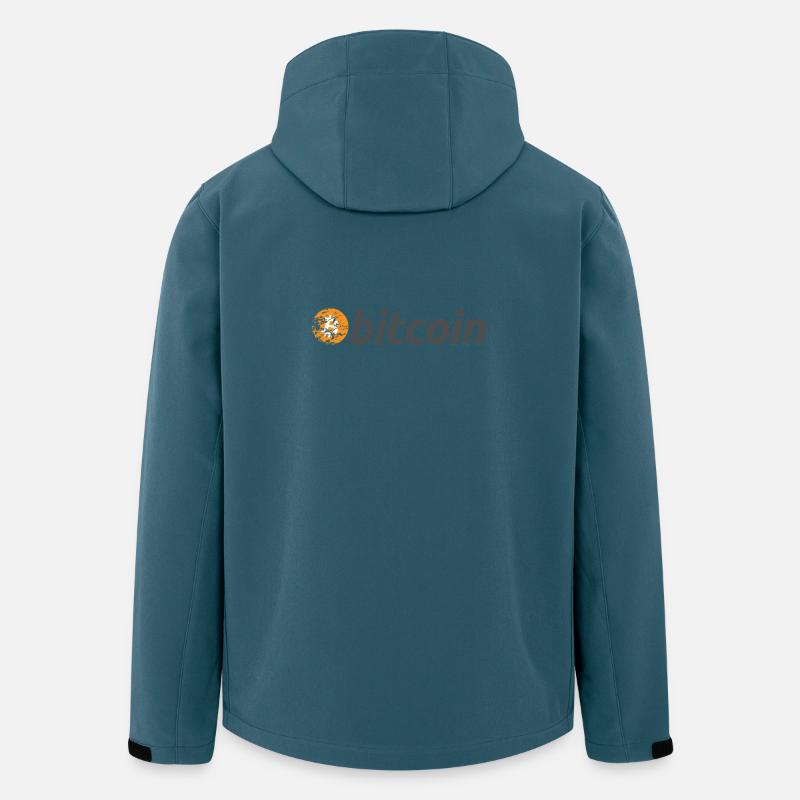 Bitcoin Logo Original BTC - Veste softshell homme en polyester recyclé Stanley/Stella - bleu pétrole foncé