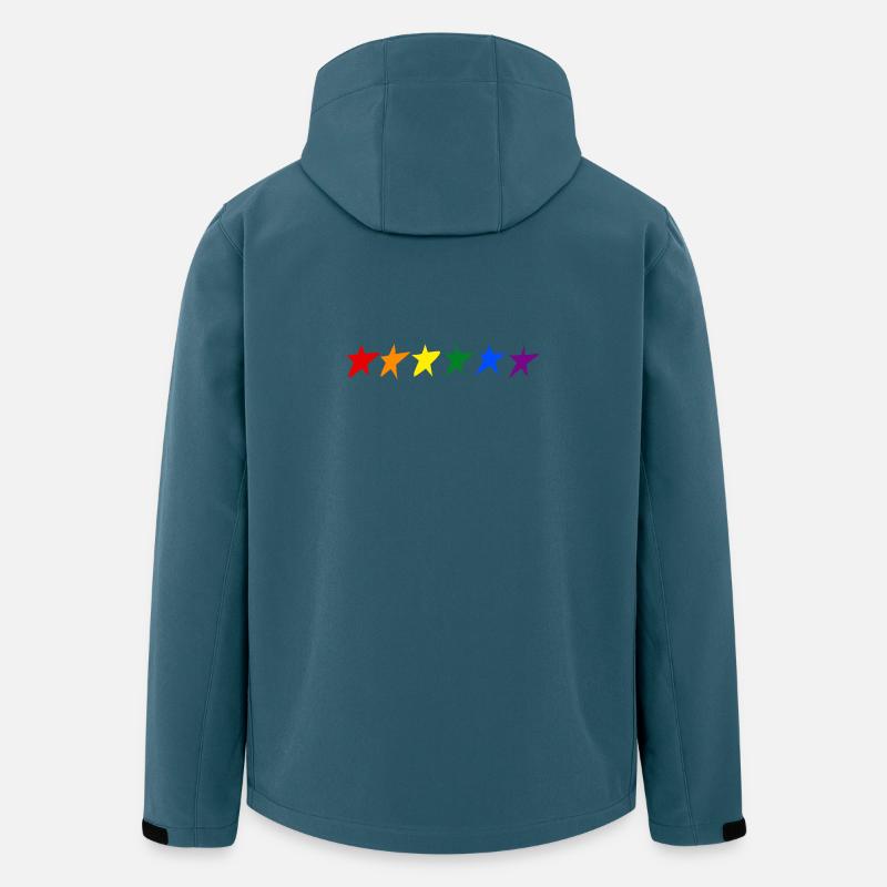 STERNE MIT LGTB-FARBEN - Recycelte Männer Softshell-Jacke von Stanley/Stella - Dunkles Petrol