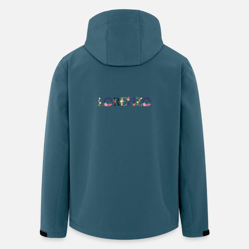 LORENZO Name mit Blumen geschmückt - Recycelte Männer Softshell-Jacke von Stanley/Stella - Dunkles Petrol