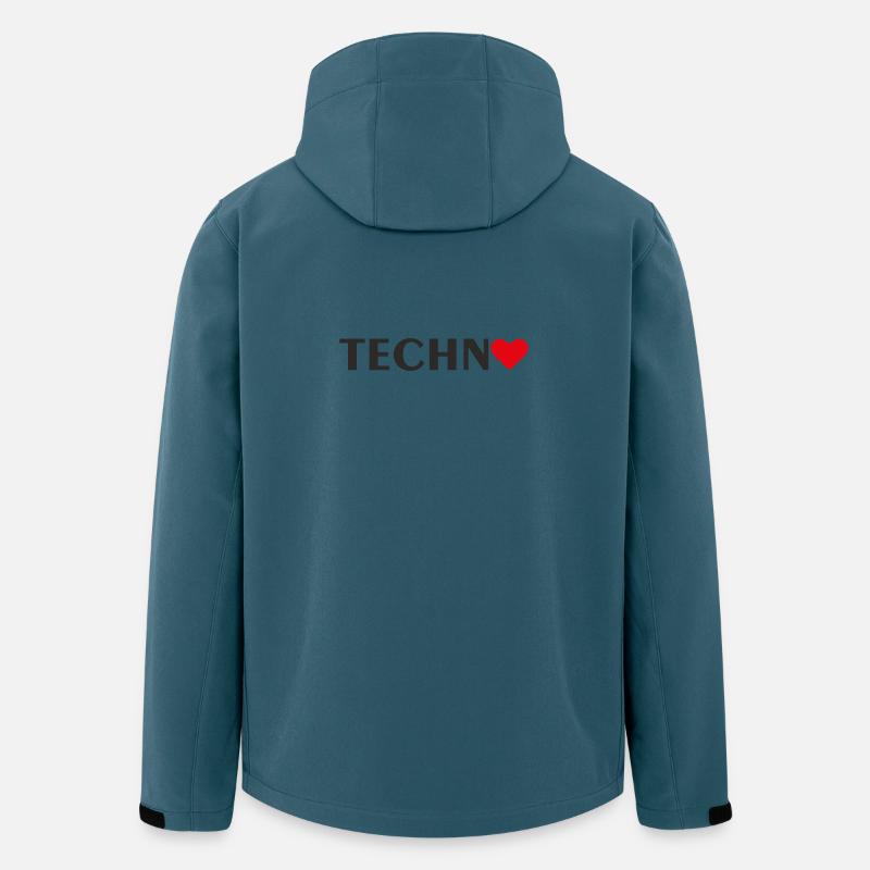 Techno Herz - Recycelte Männer Softshell-Jacke von Stanley/Stella - Dunkles Petrol