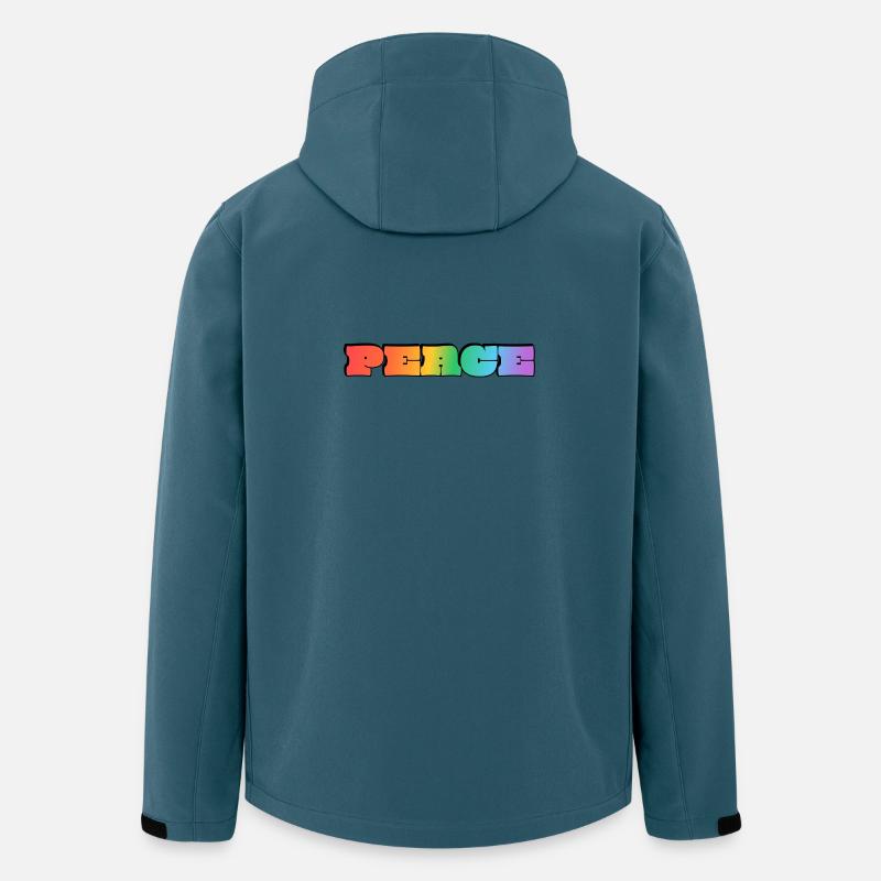 Regenbogenfrieden - Recycelte Männer Softshell-Jacke von Stanley/Stella - Dunkles Petrol