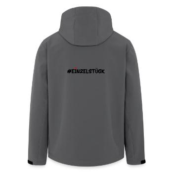 Einzelstück - Recycelte Männer Softshell-Jacke von Stanley/Stella - Dunkles Petrol - Hinten - AI Model Male 185 light (185cm)