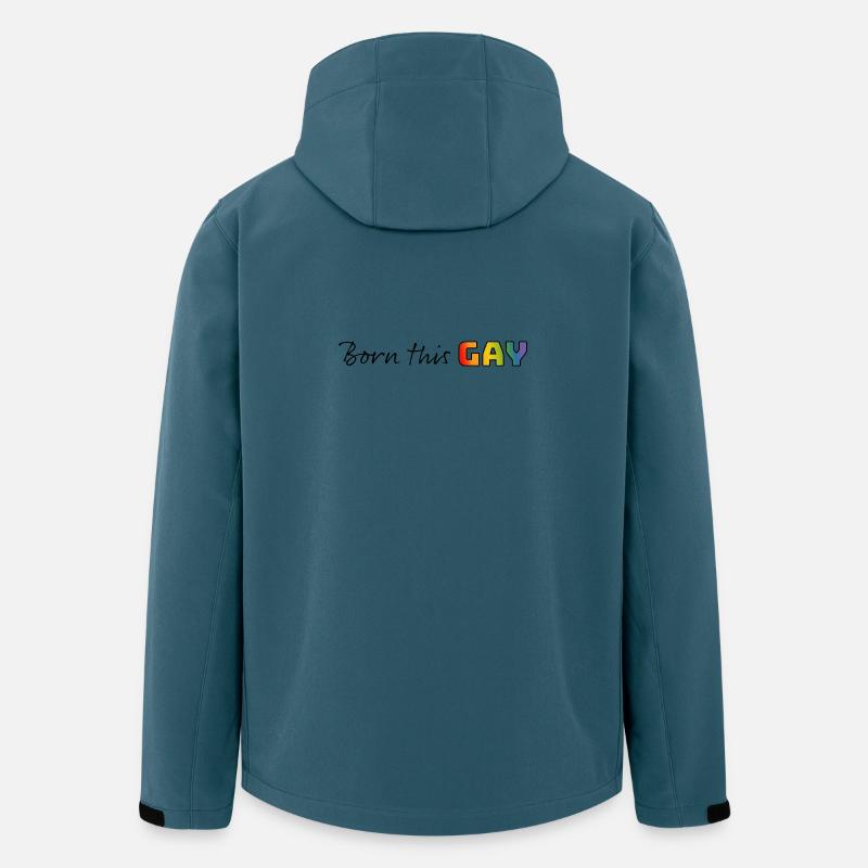 Regenbogen born this gay - Recycelte Männer Softshell-Jacke von Stanley/Stella - Dunkles Petrol