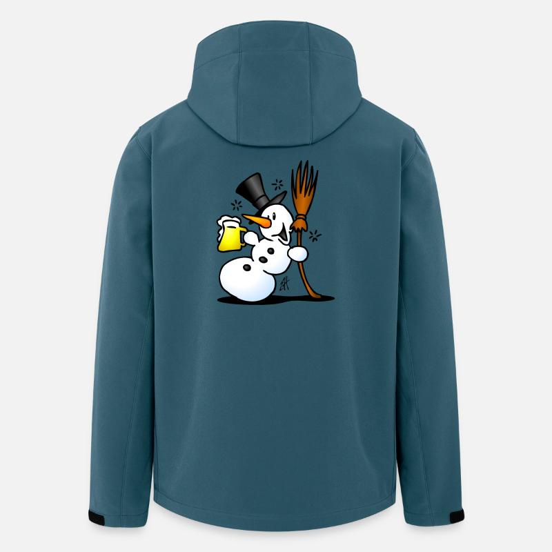Whimsical Snowman with Beer and Broom - Men’s Recycled Softshell Jacket by Stanley/Stella - stargazer