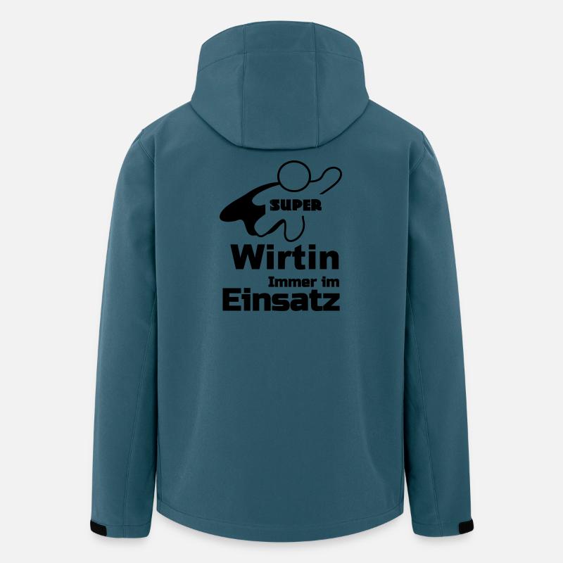 Super Wirtin Geschenk - Recycelte Männer Softshell-Jacke von Stanley/Stella - Dunkles Petrol