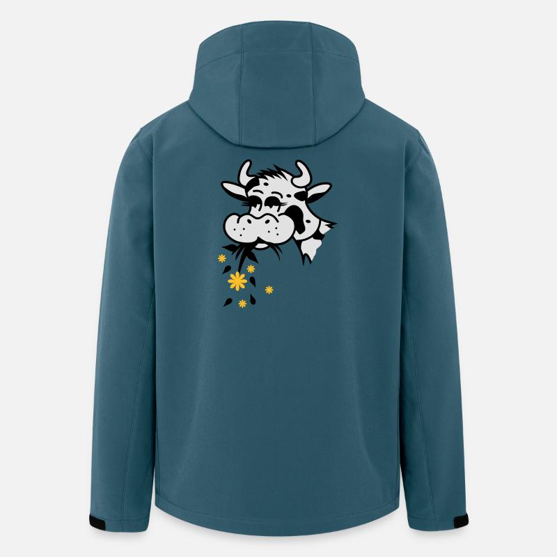 Kuh frisst Blumenstrauss - Recycelte Männer Softshell-Jacke von Stanley/Stella - Dunkles Petrol