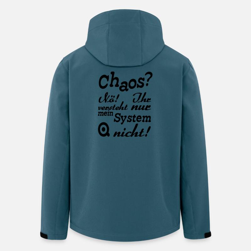 Chaos? Nö! - Fun, ADHS, Sprüche, Geschenk - Recycelte Männer Softshell-Jacke von Stanley/Stella - Dunkles Petrol