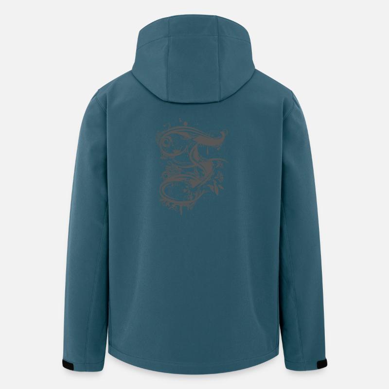 kunstvolle Kalligraphie Buchstabe F - Recycelte Männer Softshell-Jacke von Stanley/Stella - Dunkles Petrol
