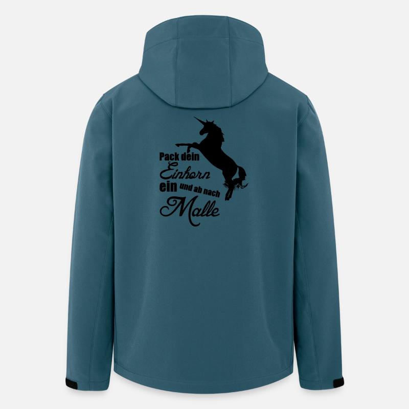 Einhorn Urlaub Mallorca Geschenk - Recycelte Männer Softshell-Jacke von Stanley/Stella - Dunkles Petrol
