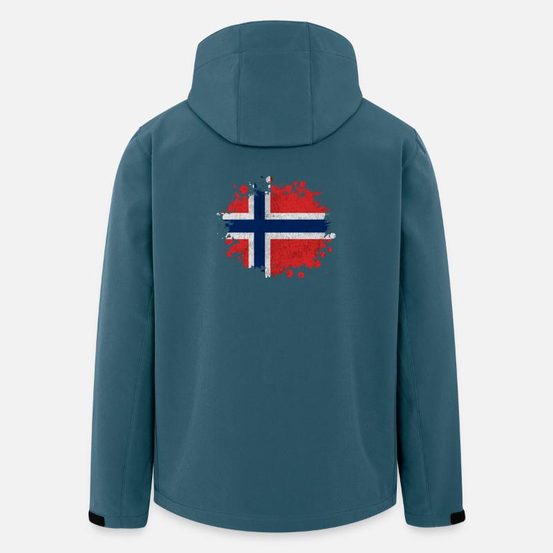 Klecks Norvège - Cadeau drapeau - Veste softshell homme en polyester recyclé Stanley/Stella - bleu pétrole foncé