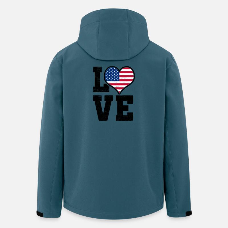 Love USA - Recycelte Männer Softshell-Jacke von Stanley/Stella - Dunkles Petrol