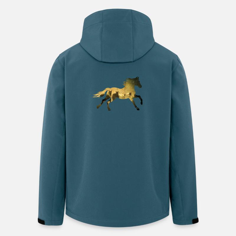 Herde im Galopp Silhouette - Recycelte Männer Softshell-Jacke von Stanley/Stella - Dunkles Petrol