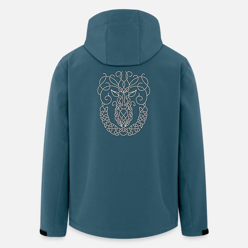 Keltischer Hirsch - Recycelte Männer Softshell-Jacke von Stanley/Stella - Dunkles Petrol