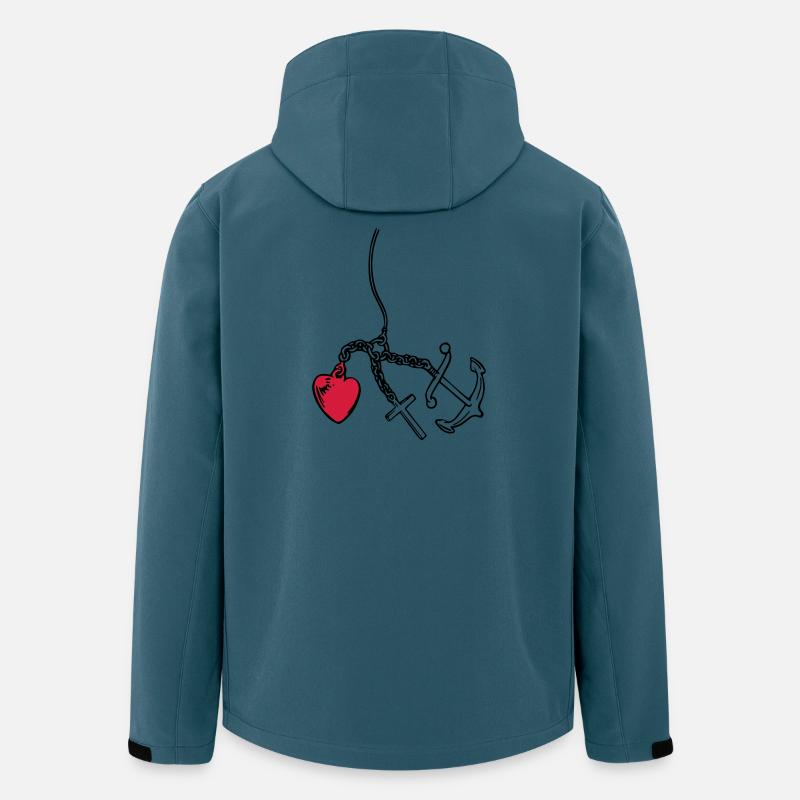 glaube liebe hoffnung herz - Recycelte Männer Softshell-Jacke von Stanley/Stella - Dunkles Petrol