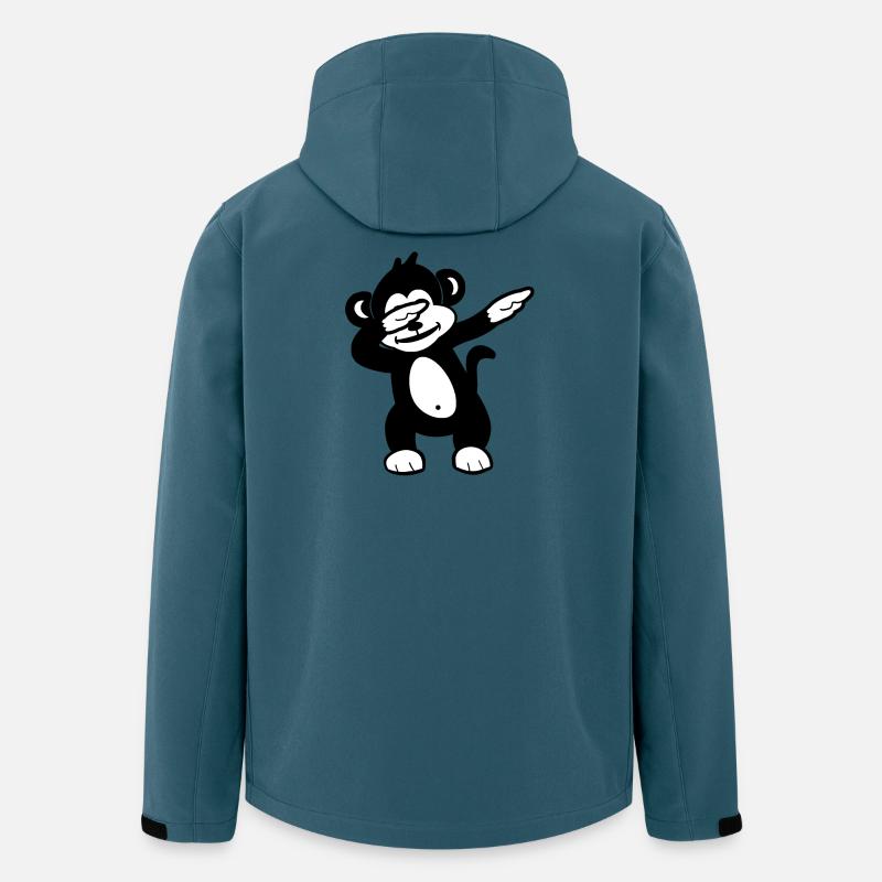 Monochromer Panda Wink Doodle - Recycelte Männer Softshell-Jacke von Stanley/Stella - Dunkles Petrol