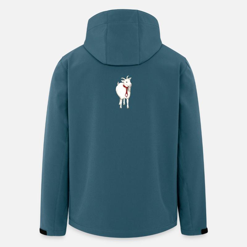 Lustige "Ziege mit schweizer Kravatte" - Recycelte Männer Softshell-Jacke von Stanley/Stella - Dunkles Petrol