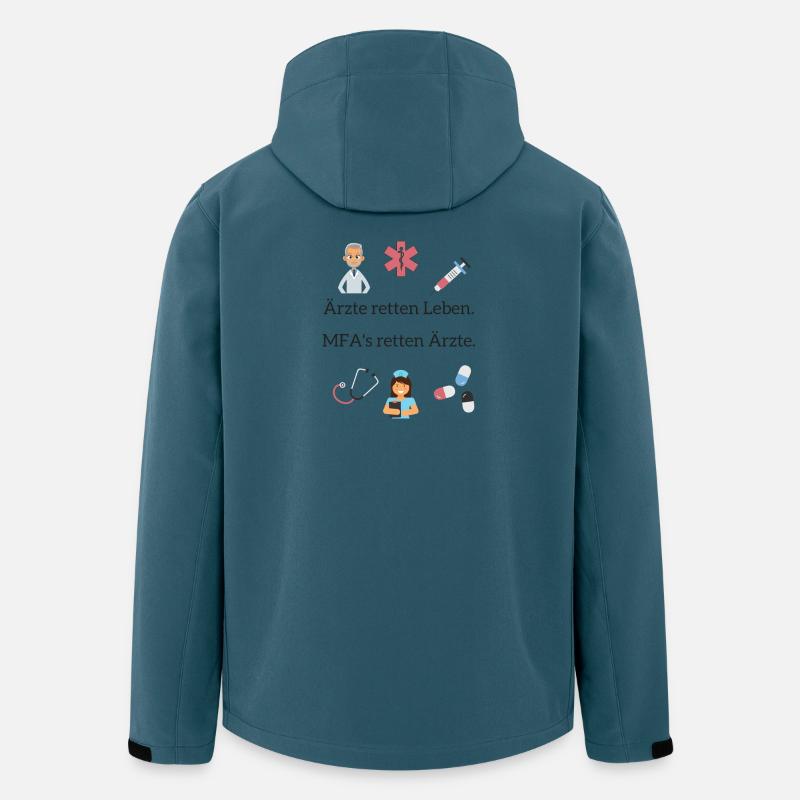 Ärzte retten Leben. MFA's retten Ärzte. - Recycelte Männer Softshell-Jacke von Stanley/Stella - Dunkles Petrol