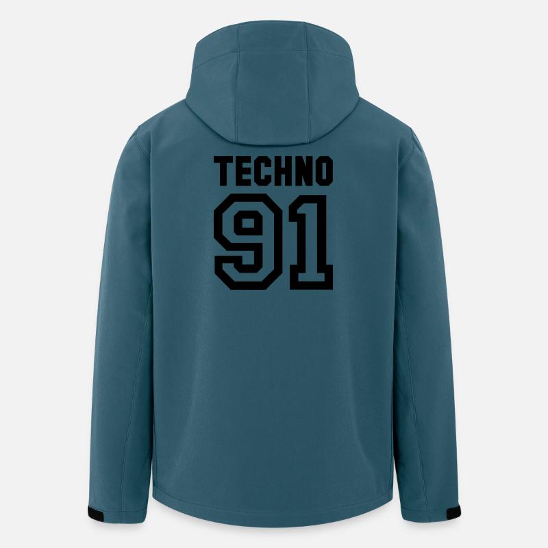 TECHNO Rave Techno 90s 90s - Veste softshell homme en polyester recyclé Stanley/Stella - bleu pétrole foncé
