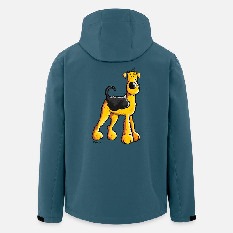Süßer Airedale Terrier - Recycelte Männer Softshell-Jacke von Stanley/Stella - Dunkles Petrol