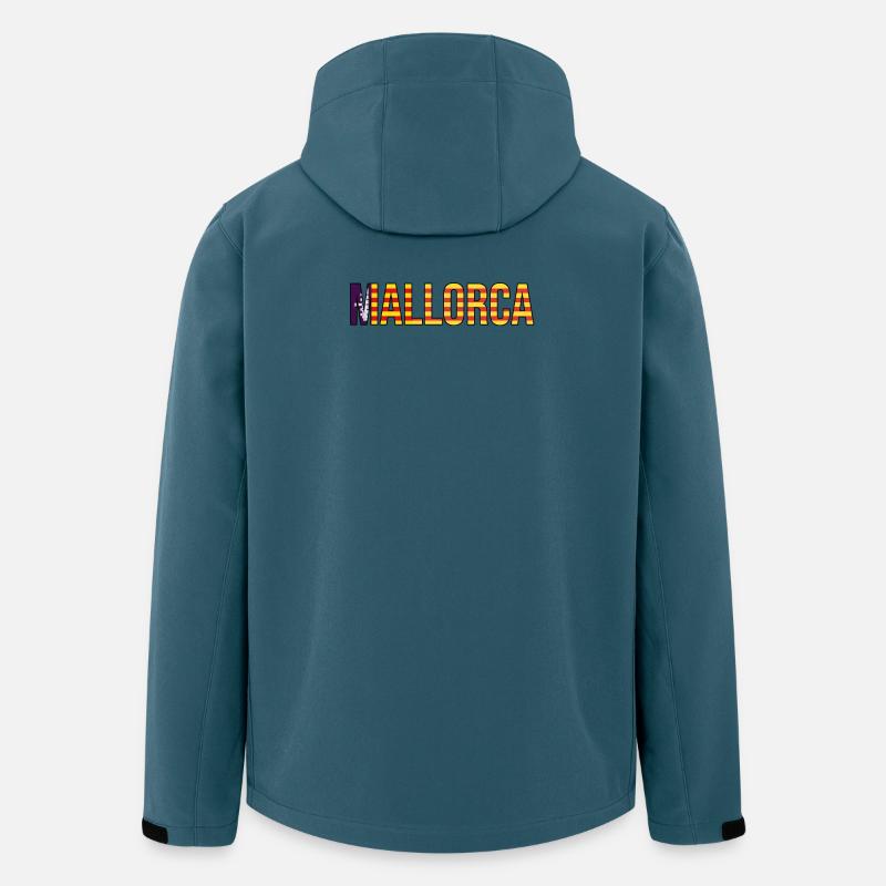 Mallorca Streifen-Schriftzug - Recycelte Männer Softshell-Jacke von Stanley/Stella - Dunkles Petrol