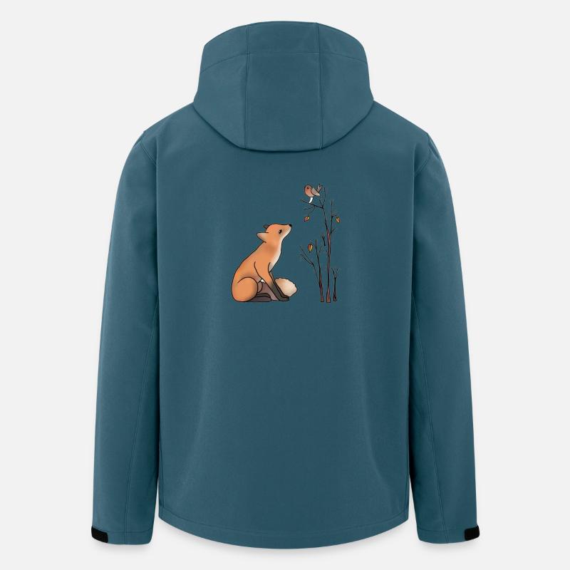 Fuchs und Rotkehlchen - Recycelte Männer Softshell-Jacke von Stanley/Stella - Dunkles Petrol