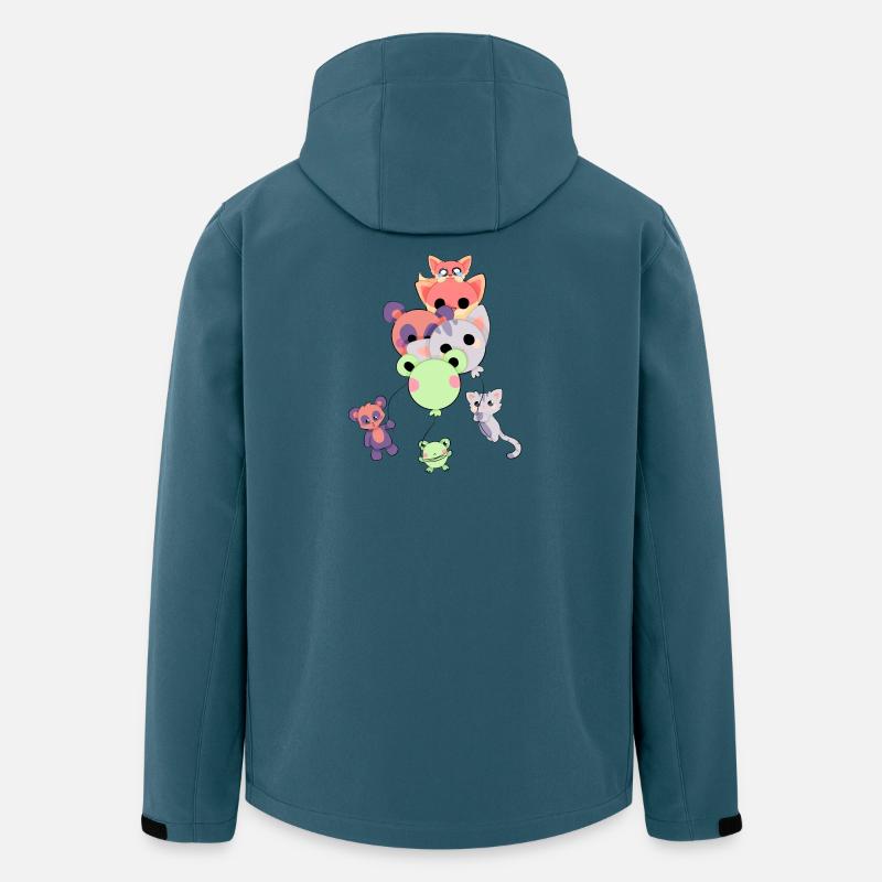 Süße Tiere Mit Ballonen - Recycelte Männer Softshell-Jacke von Stanley/Stella - Dunkles Petrol