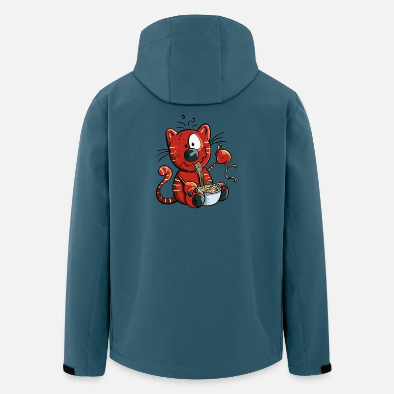 Katze genießt Spaghetti - Recycelte Männer Softshell-Jacke von Stanley/Stella - Dunkles Petrol