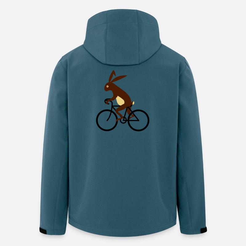 Hase auf dem Fahrrad - Recycelte Männer Softshell-Jacke von Stanley/Stella - Dunkles Petrol