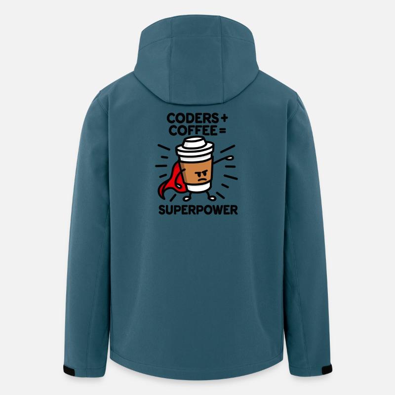 Coders + coffee = superpower (superhero) light - Men’s Recycled Softshell Jacket by Stanley/Stella - stargazer