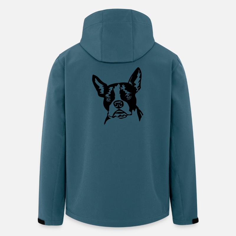 Boston terrier - Veste softshell homme en polyester recyclé Stanley/Stella - bleu pétrole foncé