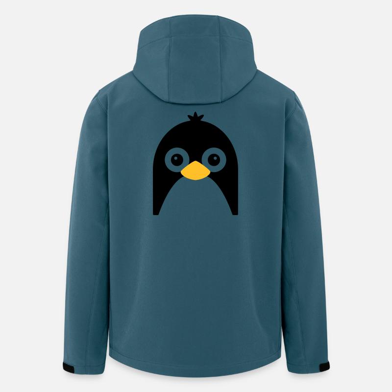 Visage de pingouin mignon - Veste softshell homme en polyester recyclé Stanley/Stella - bleu pétrole foncé