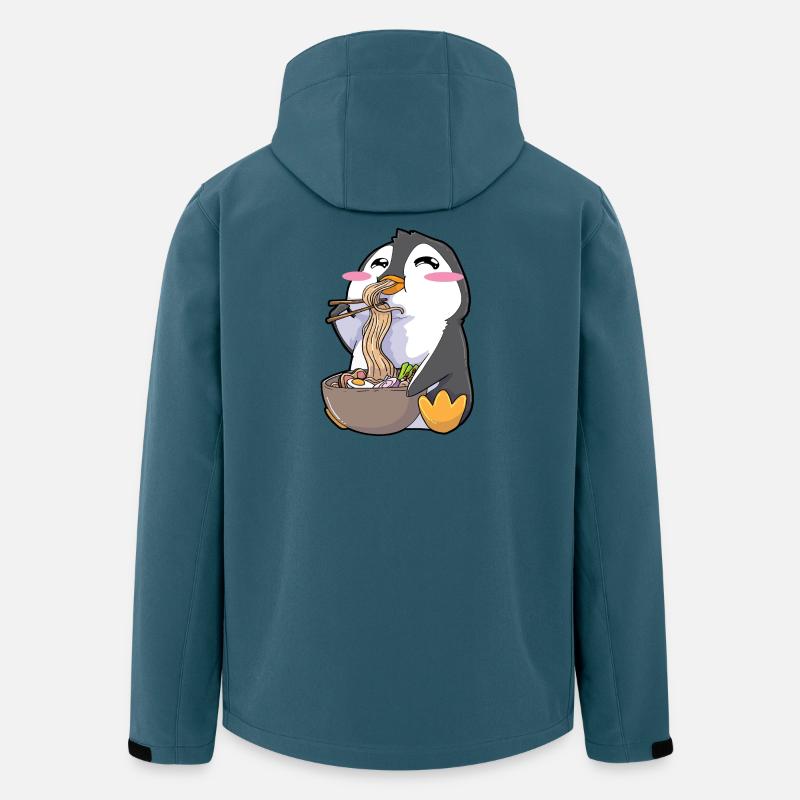 Lustiger Pinguin Ramen Kawaii - Recycelte Männer Softshell-Jacke von Stanley/Stella - Dunkles Petrol