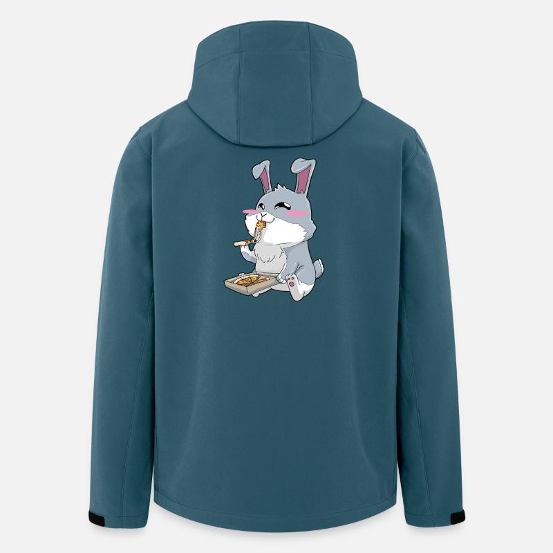 Lustiger Hase isst Pizza   - Recycelte Männer Softshell-Jacke von Stanley/Stella - Dunkles Petrol