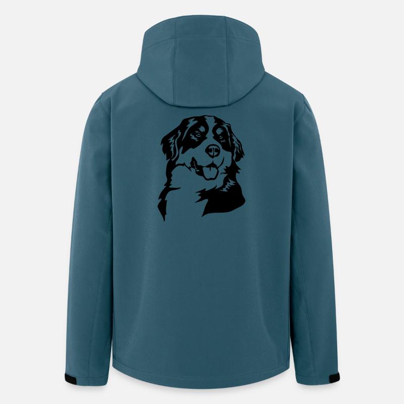 Berner Sennenhund Kopf - Recycelte Männer Softshell-Jacke von Stanley/Stella - Dunkles Petrol