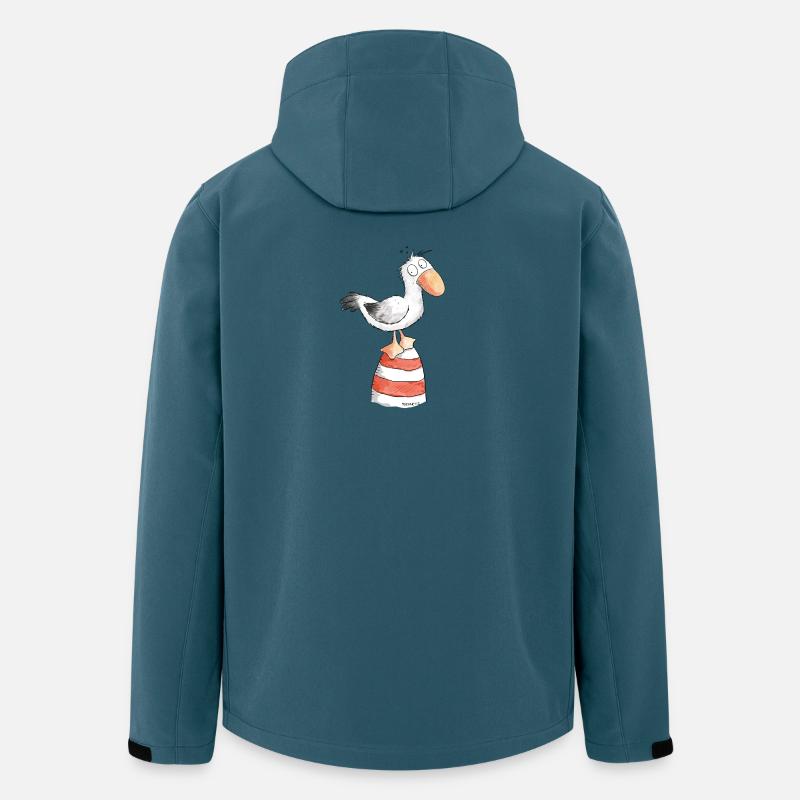 Kleine Möwe I Nordsee Urlaub Geschenk - Recycelte Männer Softshell-Jacke von Stanley/Stella - Dunkles Petrol