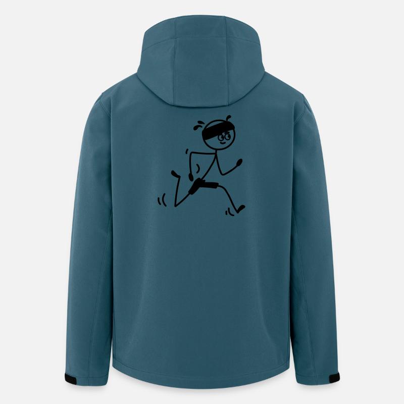 Läufer jung oder Mann mit Schweißband - Recycelte Männer Softshell-Jacke von Stanley/Stella - Dunkles Petrol