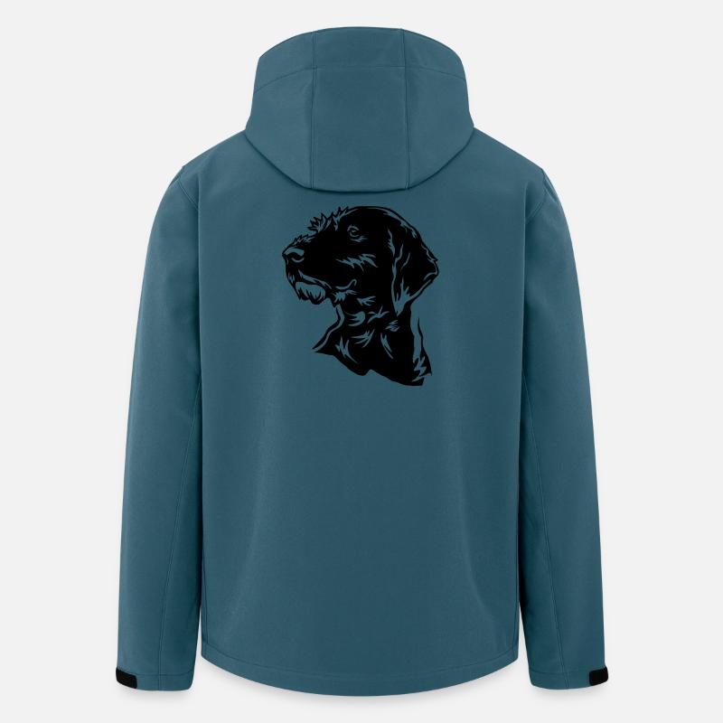 Deutsch Drahthaar Kopf - Recycelte Männer Softshell-Jacke von Stanley/Stella - Dunkles Petrol