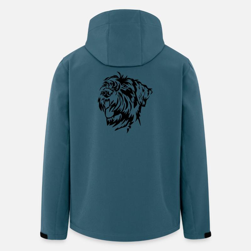 Tête de schnauzer géant - Veste softshell homme en polyester recyclé Stanley/Stella - bleu pétrole foncé