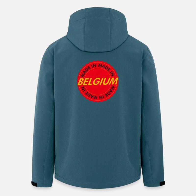 Geboren in Belgien - Recycelte Männer Softshell-Jacke von Stanley/Stella - Dunkles Petrol